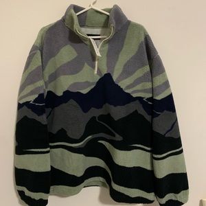 Pacsun Scenic Multicolor Sherpa Quarterzip